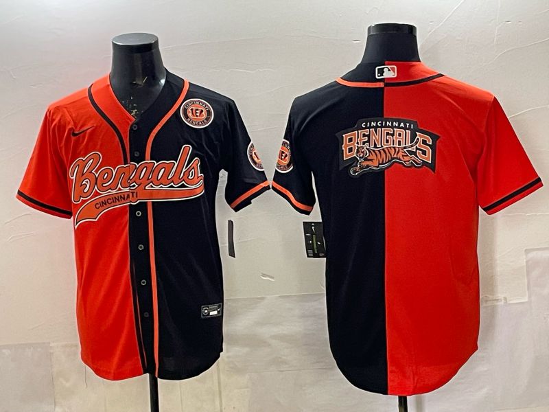 Men Cincinnati Bengals Blank black orange Joint Name 2025 Nike Limited NFL Jersey style 5->->